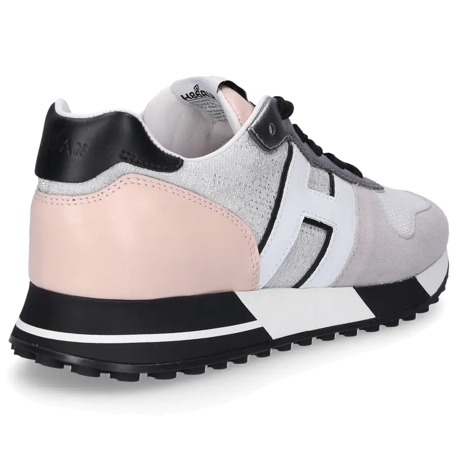 Hogan - Sneaker low H383 Kalbsleder Veloursleder Logo grau - grau