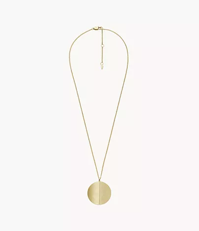 Fossil Kette Harlow Locket Collection Anhänger Edelstahl goldfarben