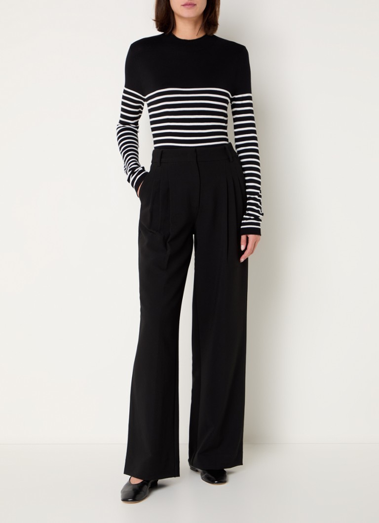 Taifun Fine-knit pullover with stripe print