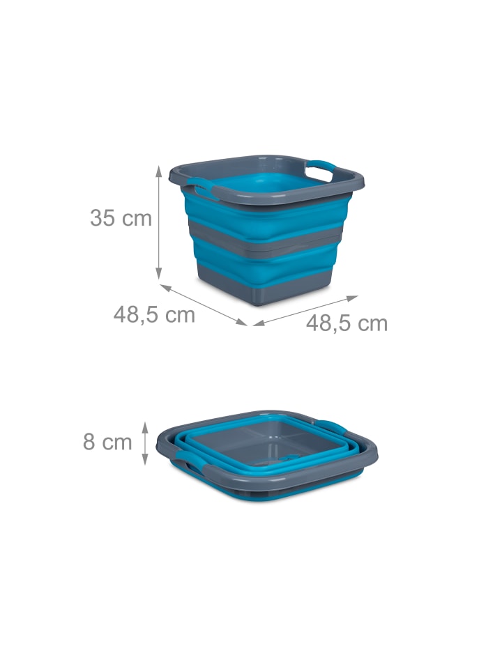 relaxdays Wäschekorb in Grau/ Blau - 40 l günstig kaufen onesize