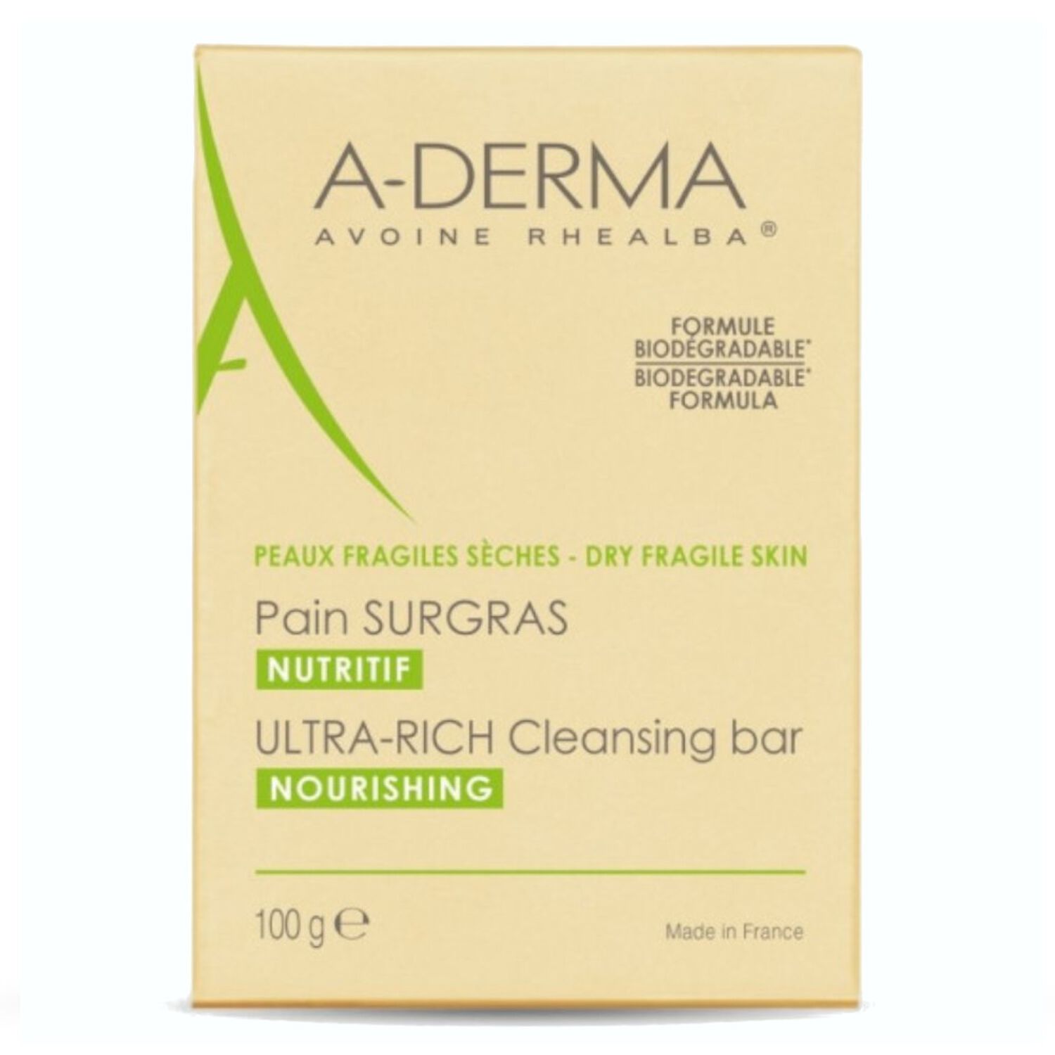 a-derma Pain Surgras Nutritif Ultra-Rich Peaux Fragiles Sèches 100 g