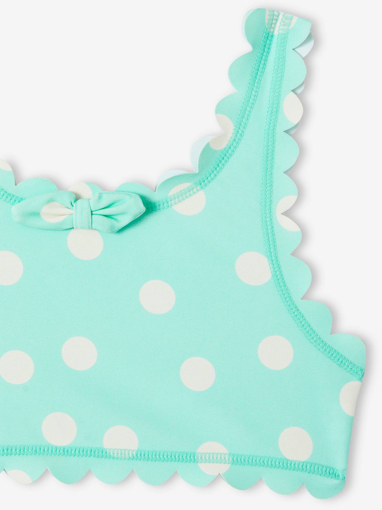 Vertbaudet Mädchen Bikini mit Tupfen Oeko-Tex - aqua