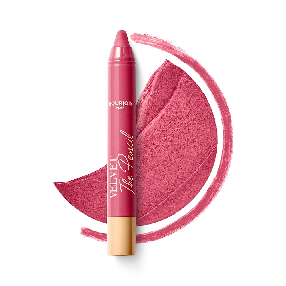 Bourjois Velvet The Pencil - Waterproof et sans transfert, mat 2-en-1 - 02 Amou-Rose Rouge à lèvres