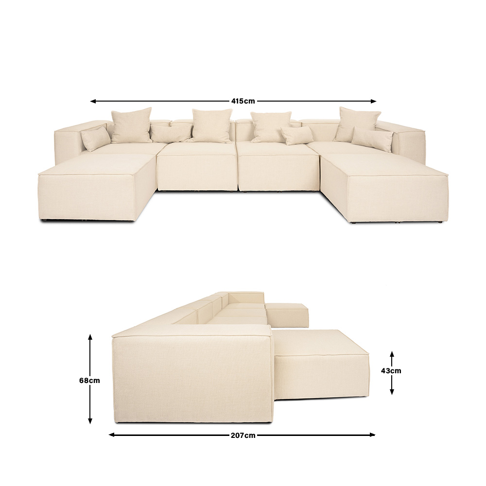 Home Deluxe Modulares Sofa VERONA - XXL beige