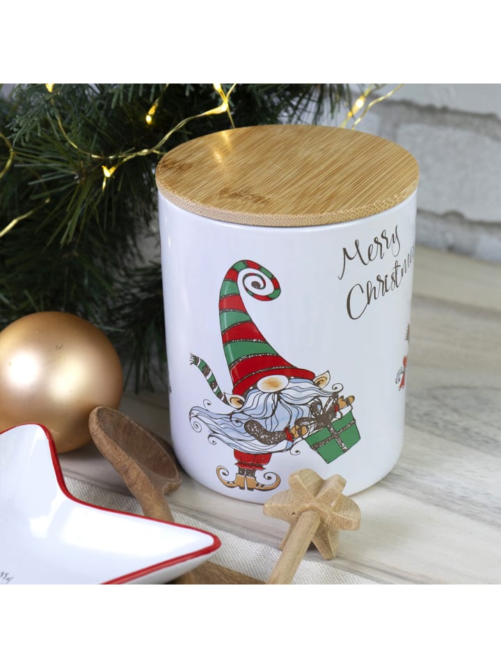 Geda Labels Vorratsdose Merry Christmas Wichtel in Weiß - 620ml günstig kaufen onesize