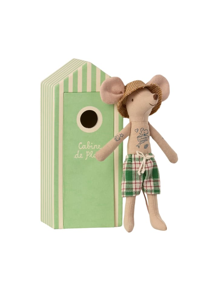 Maileg Strand Maus Papa mit Umkleidekabine 17,5 cm günstig kaufen onesize