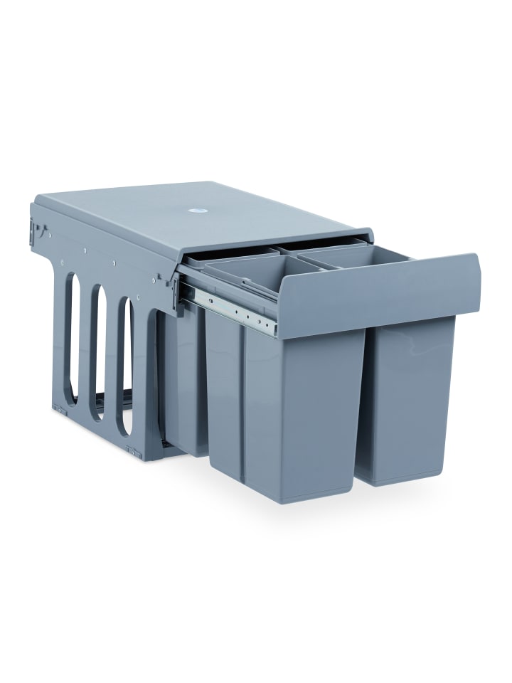 relaxdays Einbaumülleimer in Grau je 8 L - (B)34,3 x (H)35,1 x (T)48 cm günstig kaufen onesize