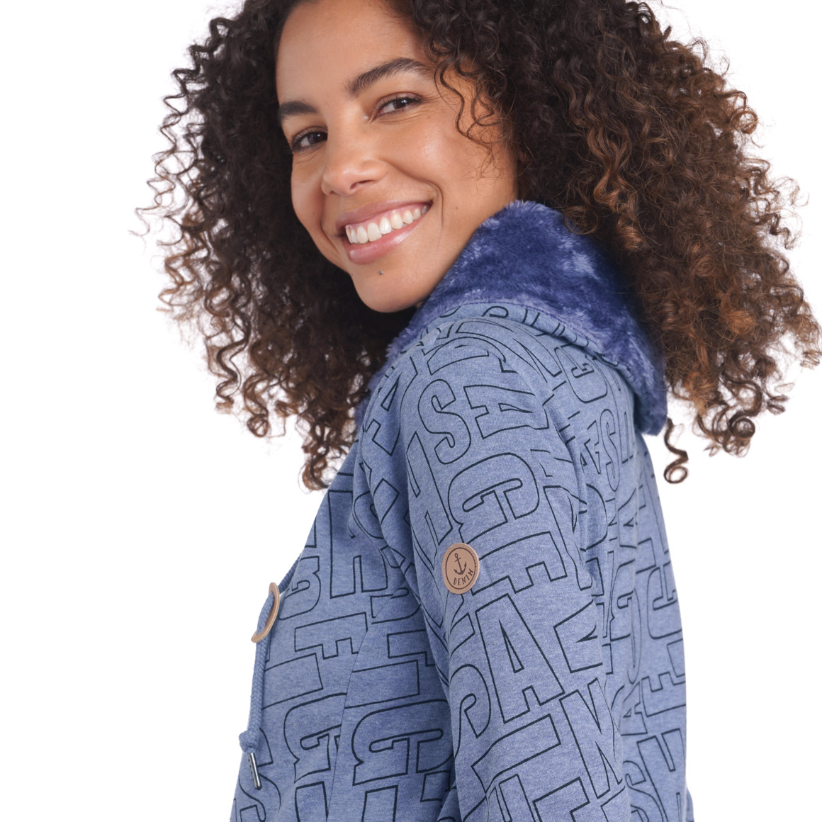 Damen Sweatshirt mit Schalkragen