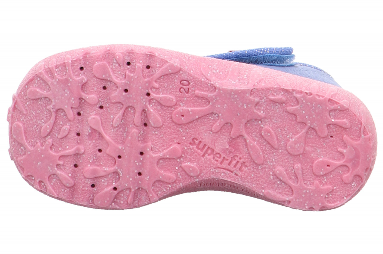 SPOTTY - Blau/RosaHausschuh mit Klettverschluss