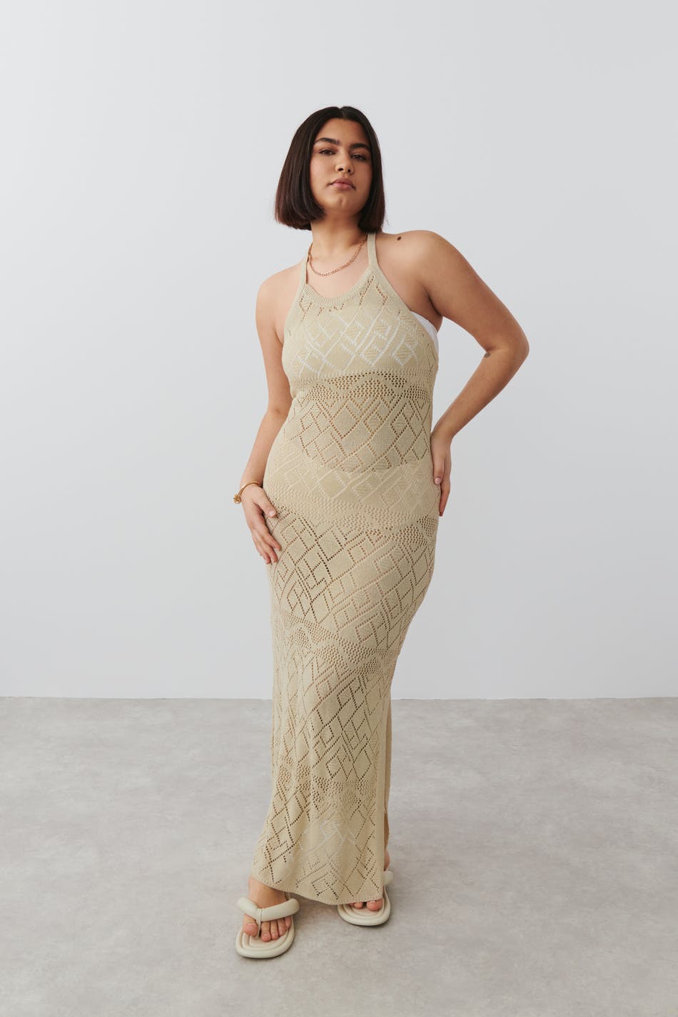Open back crochet dress