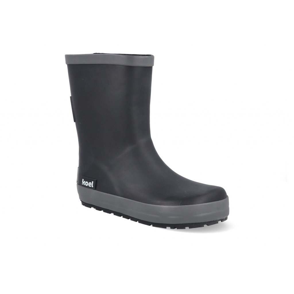 Koel4Kids Wellie Bare Solid Black Barfuß-Gummistiefel