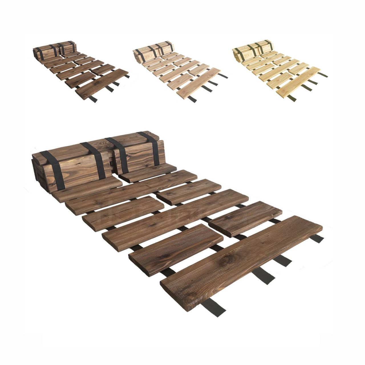Floranica Gartenweg Rollweg 50 cm x 6 m Braun kürzbar Lärchenholz Laufweg Garten Deko