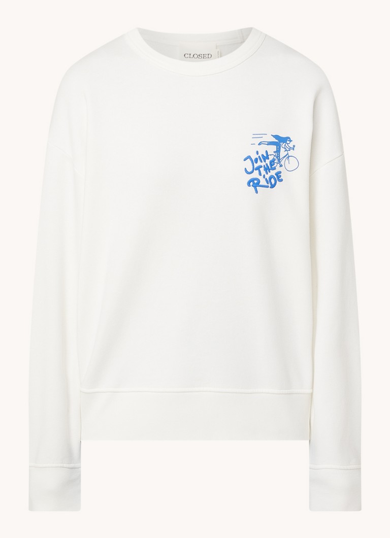 Pull en coton biologique CLOSED avec broderie et imprimé au dos