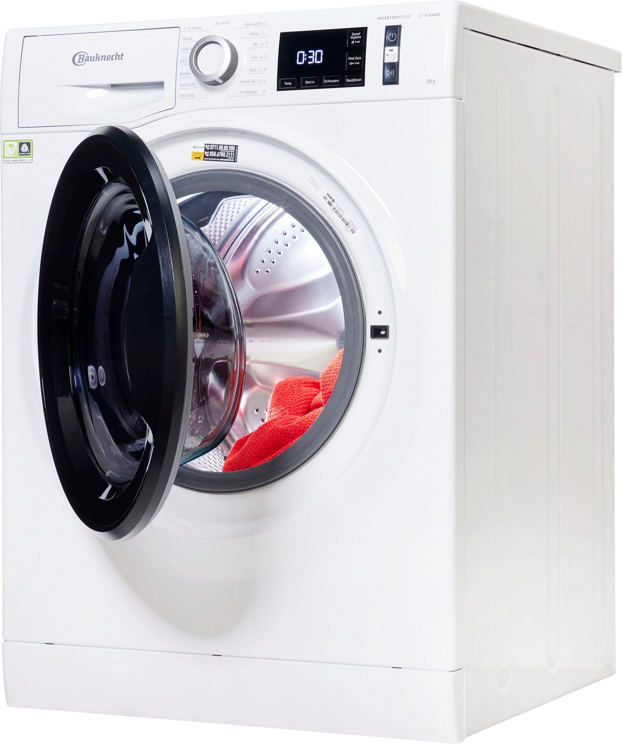BAUKNECHT Waschmaschine SUPER ECO 8464A, 8 kg, 1400 U/min, 4 Jahre Herstellergarantie