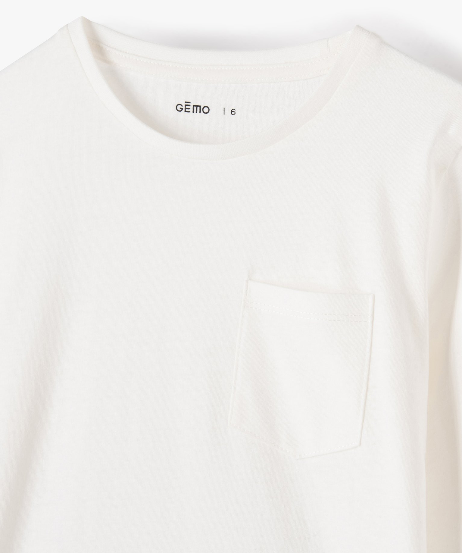 Tee-shirt à manches longues avec poche poitrine Garçon ecru | GEMO