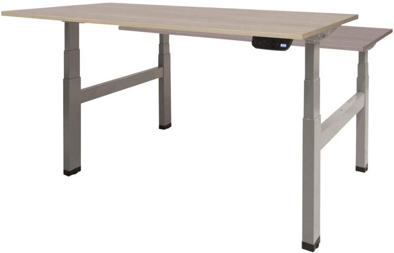 Schaffenburg Höhenverstellbar Sitz-Stehschreibtisch Rechteckig Eiche Holz Aluminium T-Fuß 1.400 x 800 x 645 mm