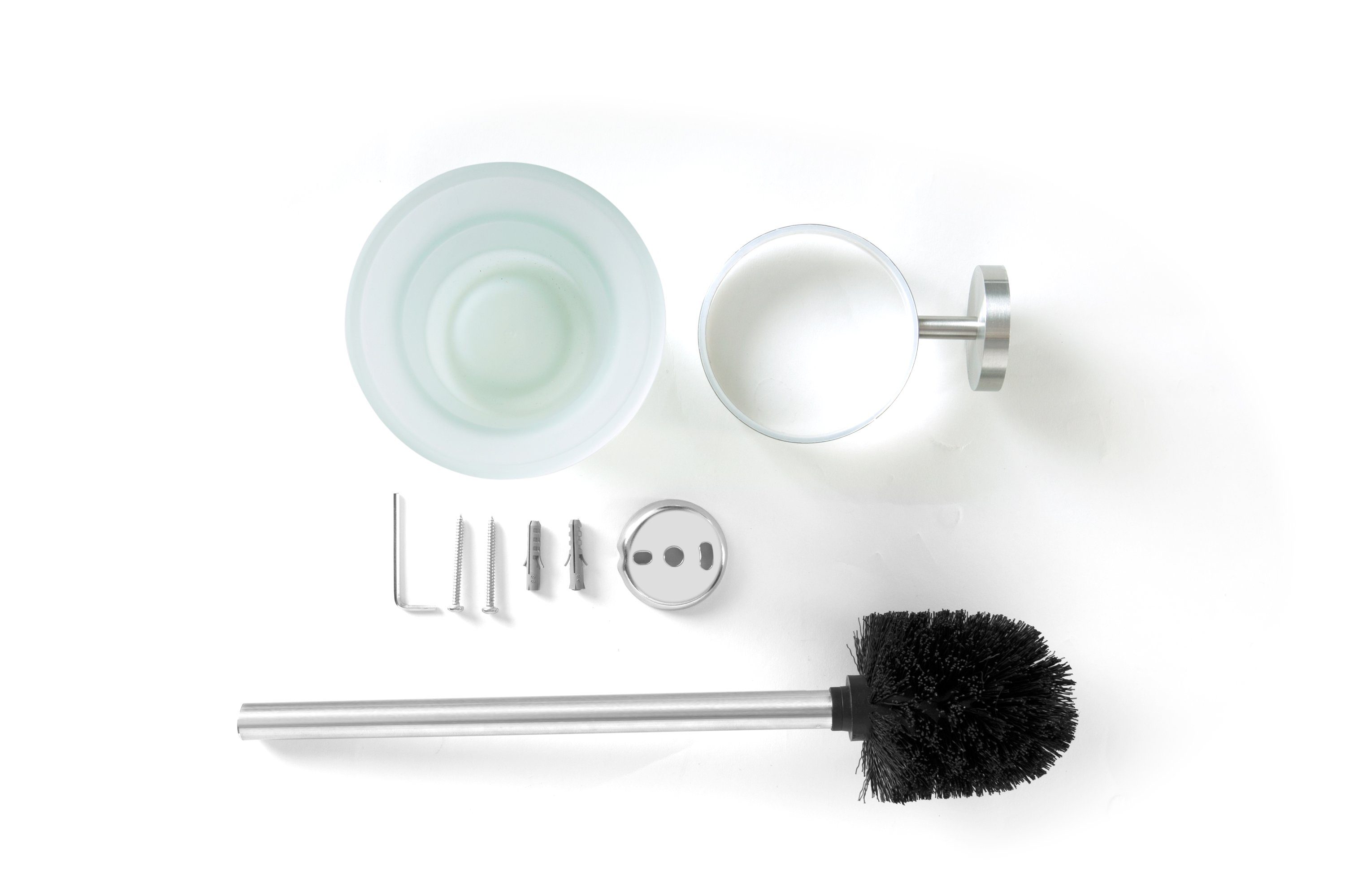 Ambrosya WC-Garnitur Toilettenbürstenhalter mit Wandhalterung - Klobürstenhalter Klobürste, Badezimmer, WC, (Packung), einfache Selbstmontage