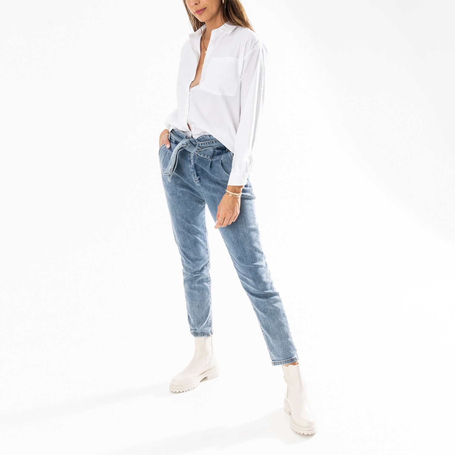 Jean slouchy TEXTO bleu délavé