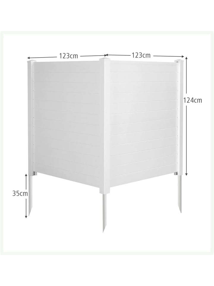 COSTWAY Gartenzaun 2tlg.124cm hoch in Weiß günstig kaufen onesize