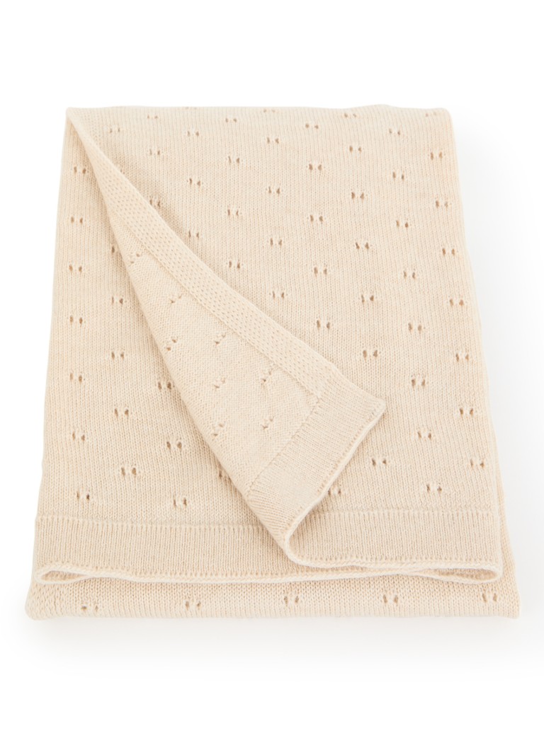 Couverture de berceau Hvid Bibi en laine mérinos 70 x 95 cm