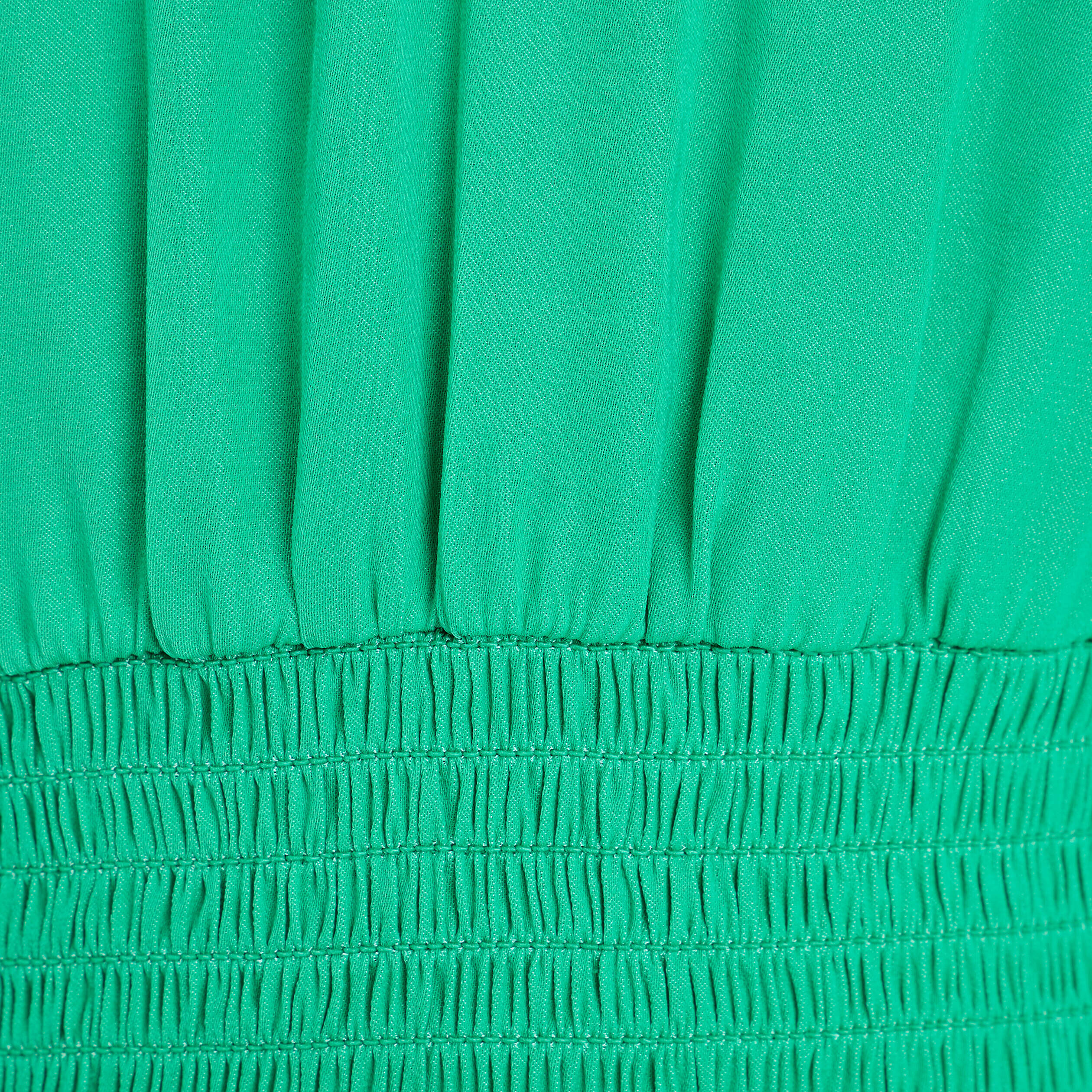 Robe cintrée smockée satin vert menthe femme | Cache Cache
