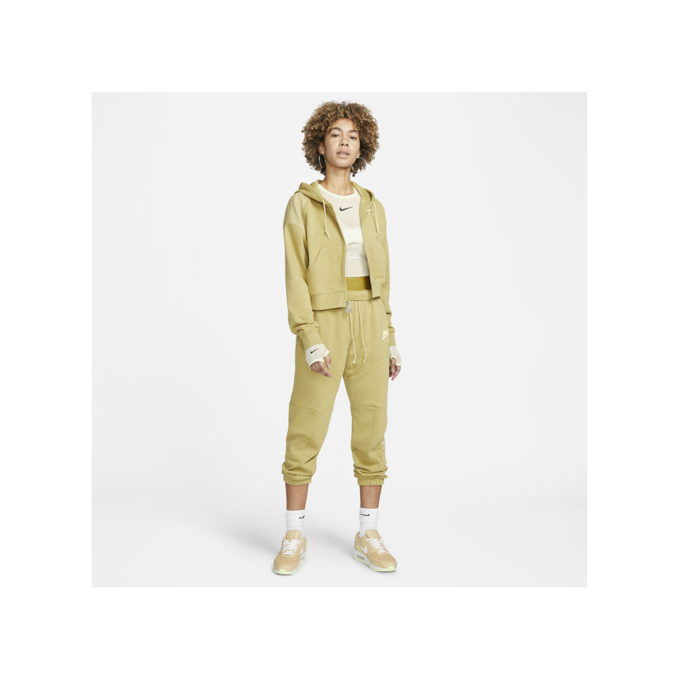 Nike Air Oversized Kapuzenjacke Damen Gelb F769
