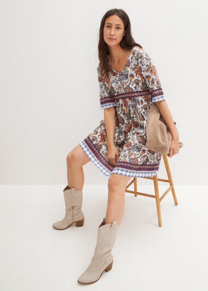 Kurzes Jerseykleid, bedruckt