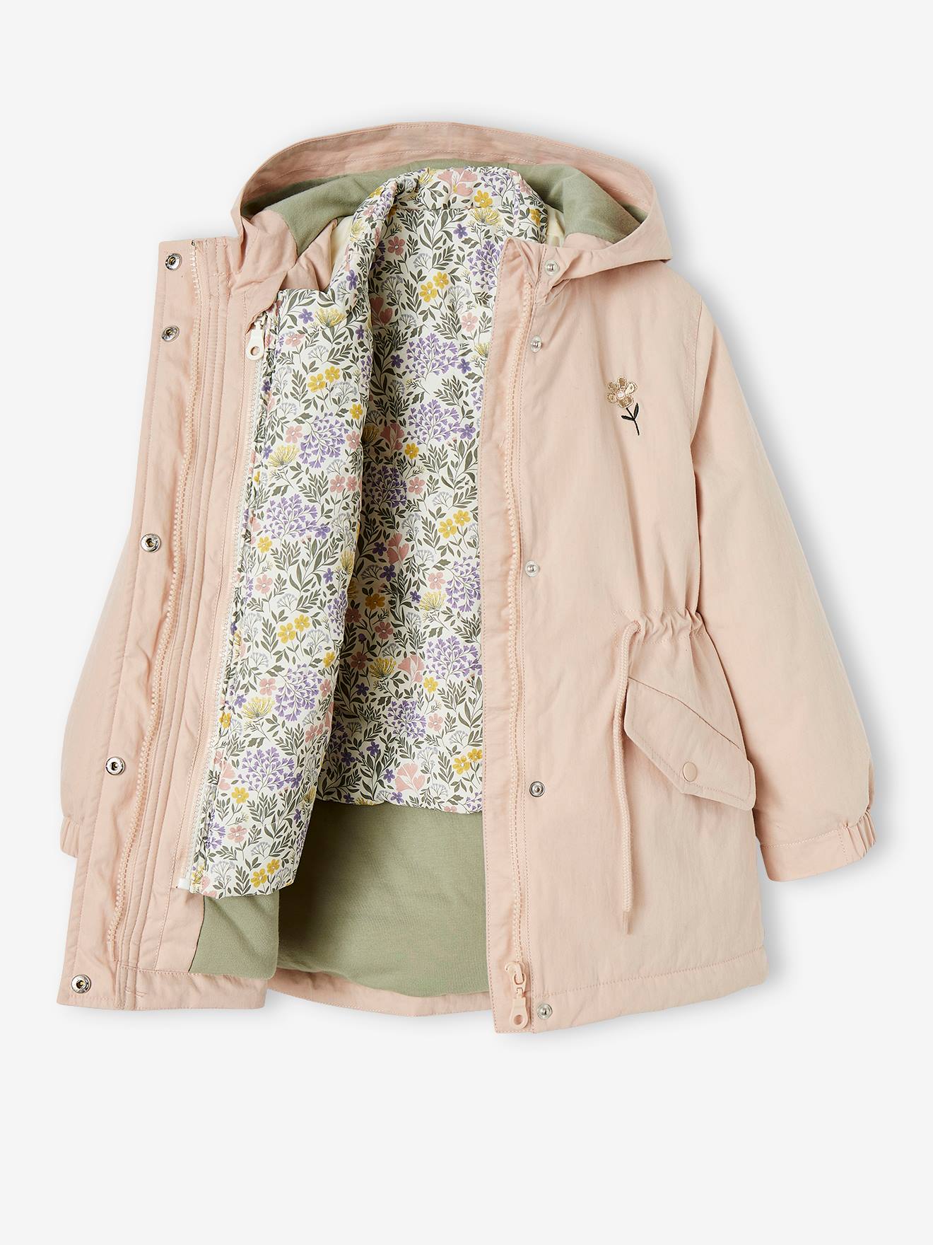 Parka 3 en 1 mi-saison fille vert d'eau