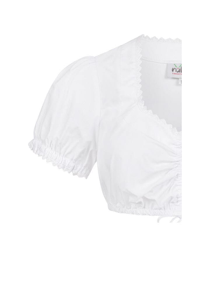 Nübler Dirndlbluse Kurzarm Wanda in Weiß günstig kaufen