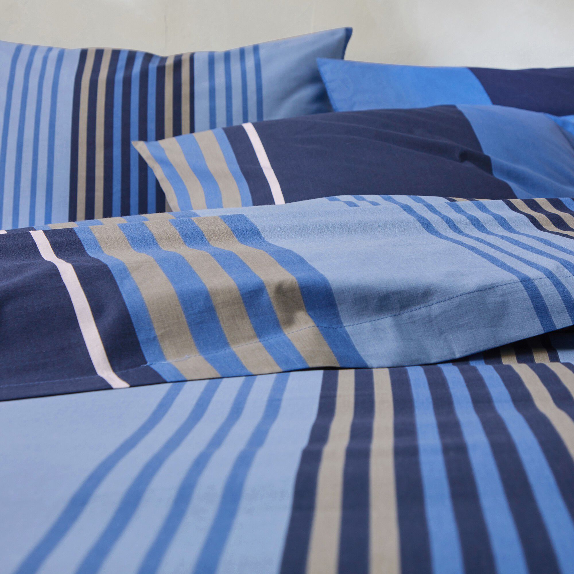 Linge de lit Détroit en coton imprimé rayures
