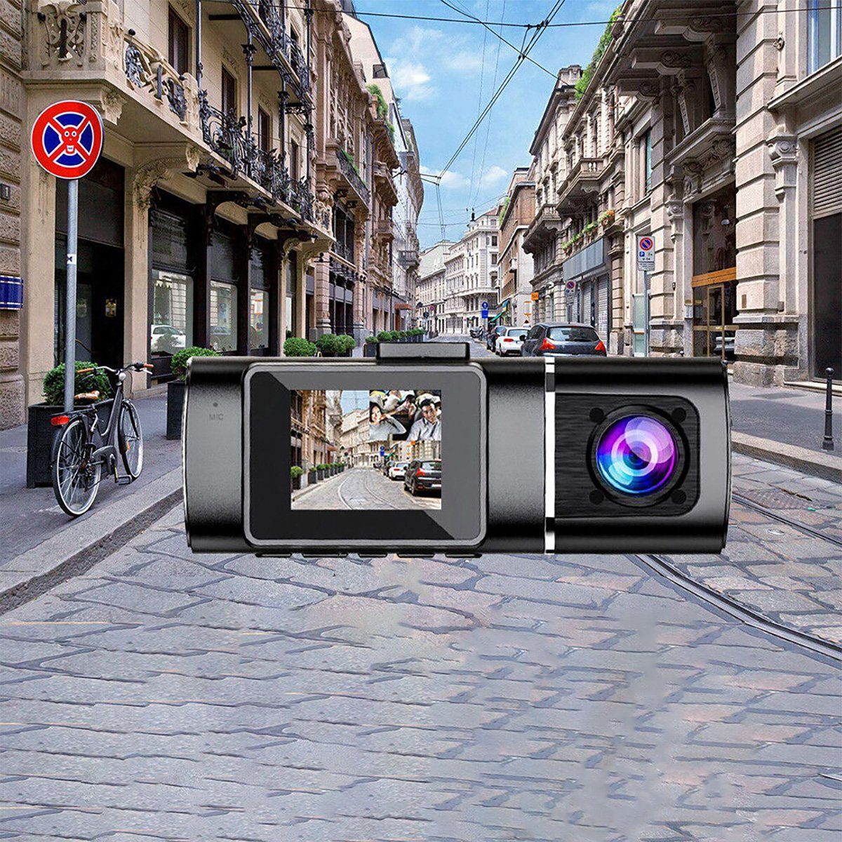 yozhiqu Neuer 1,5-Zoll-HD-Fahrrekorder Dashcam (Duale Aufnahme von 1080P High-Definition-Auto-DV vor und im Auto)