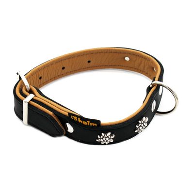 Heim Halsband Edelweiß, schwarz/natur