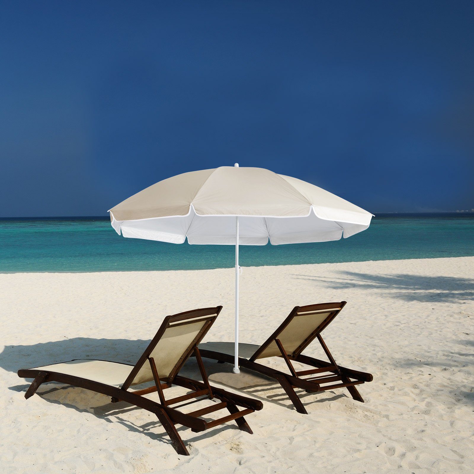Kingsleeve Sonnenschirm, 180 cm Neigbar Höhenverstellbar UV Schutz 50+ Wasserabweisend inkl. Tragetasche Stabil Standfest Leicht Transportabel Strandschirm Gartenschirm