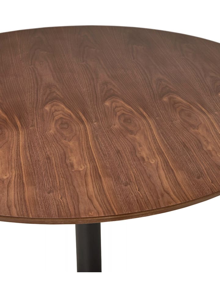 KADIMA DESIGN Runder Esstisch aus Holz und Metall | Industrial Stil in Braun günstig kaufen