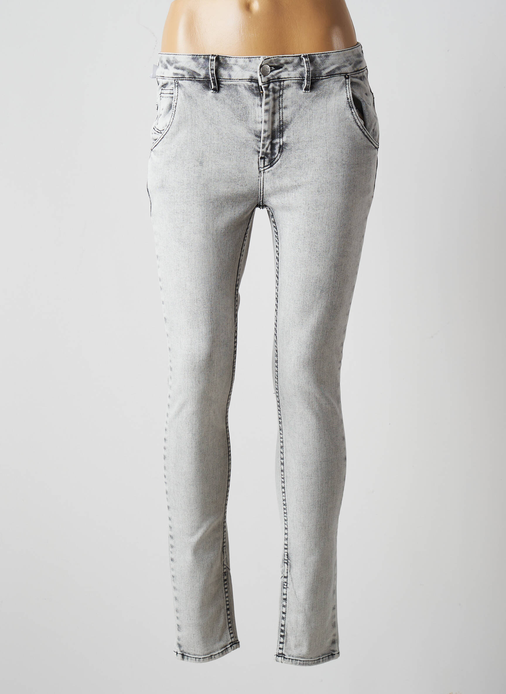 Reiko Jeans Skinny Femme couleur gris