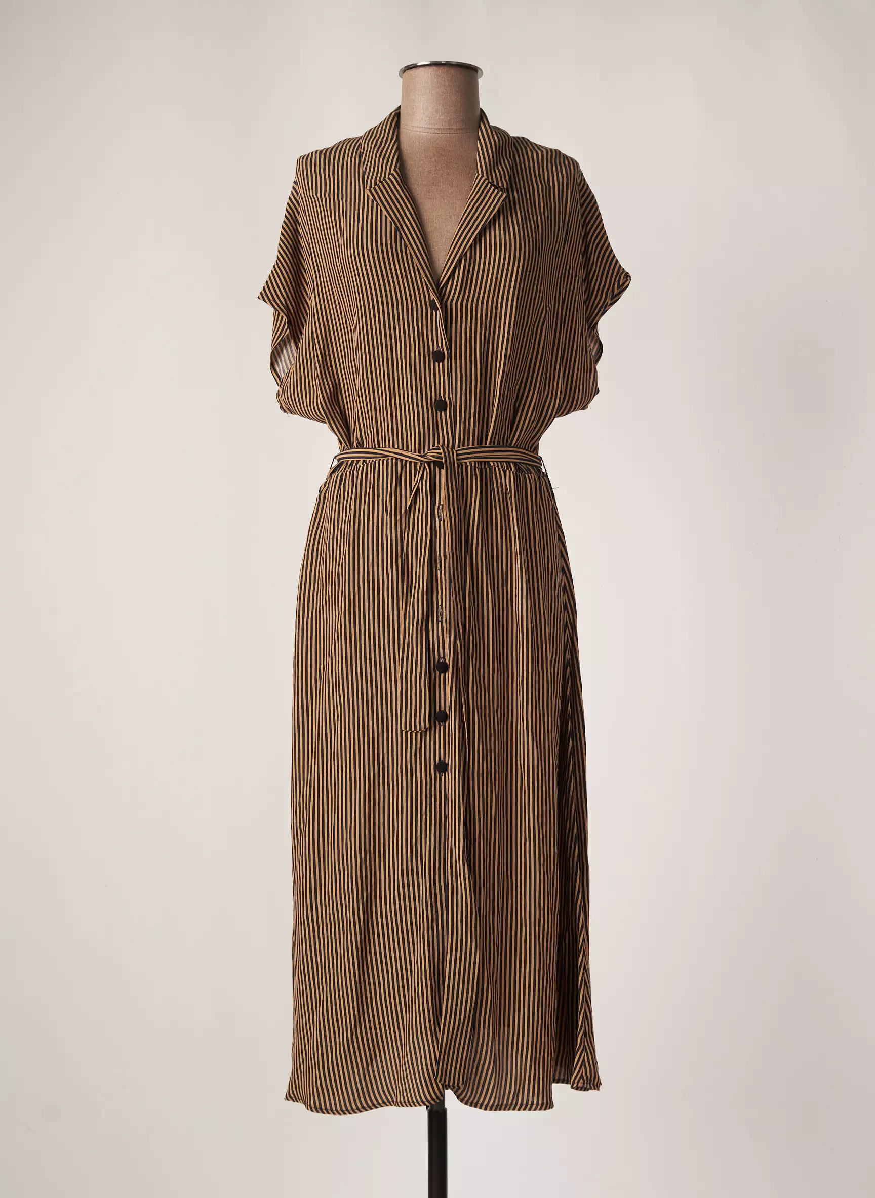 Mango Robes Longues Femme couleur marron