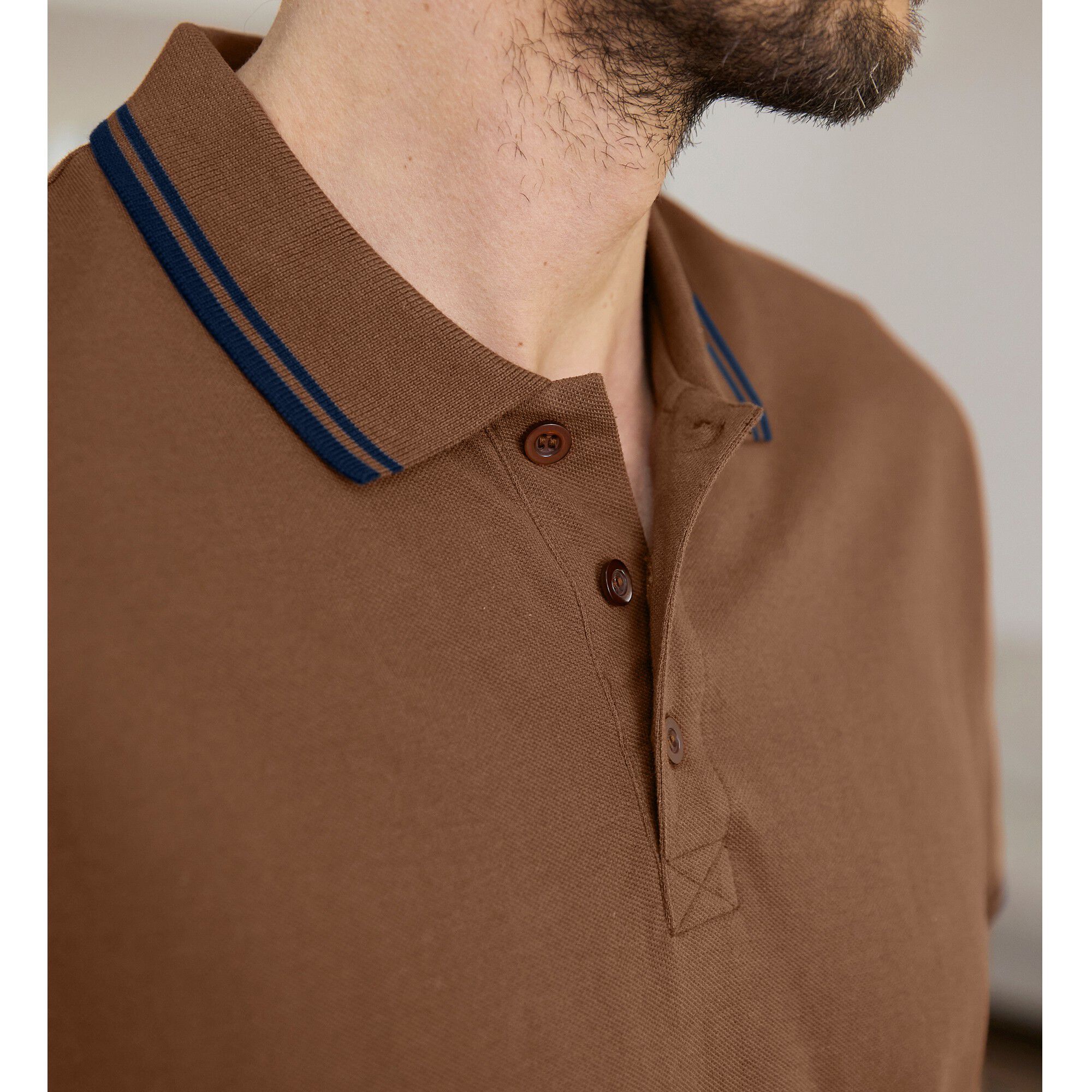 Polo uni maille piquée manches courtes