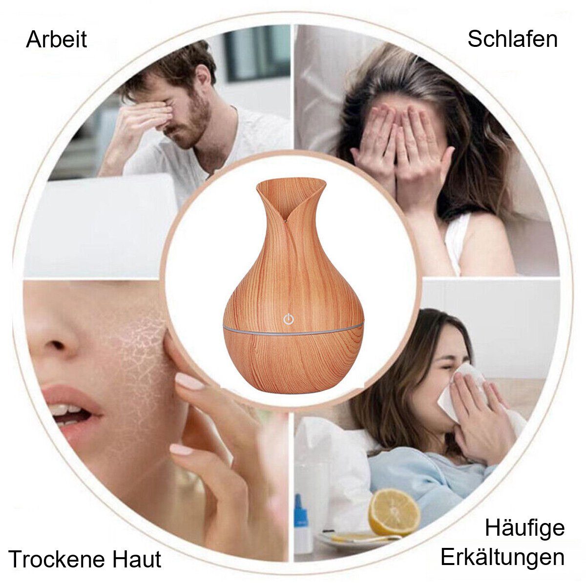 Yoyaxi Kombigerät Luftbefeuchter und -reiniger Kleiner Luftbefeuchter für Zuhause und Büro, Leiser Wasserspender für komfortable Räume im Schlafsaal