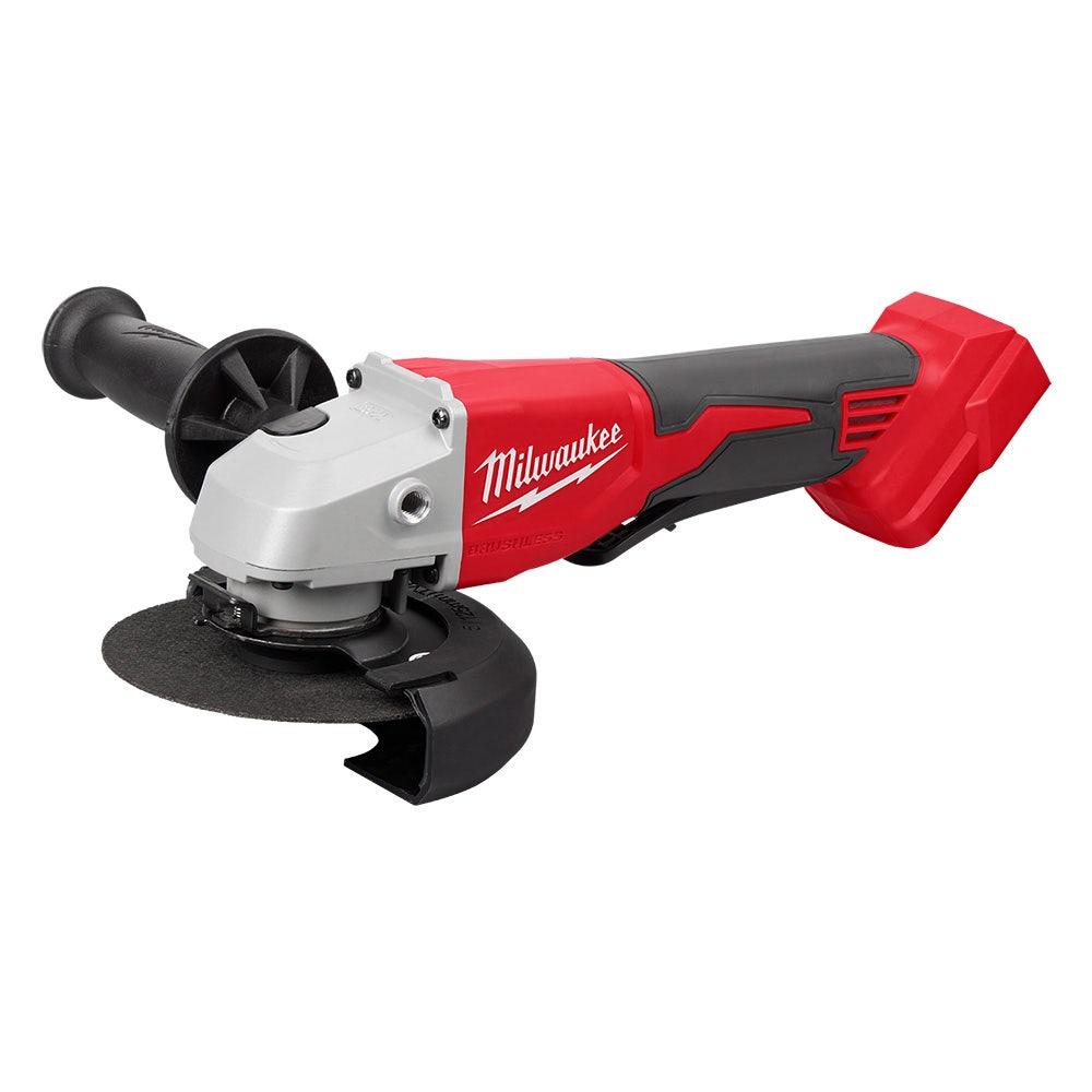 Esmerilhadeira angular Milwaukee 18V sem escova, 2 x 4,0 Ah, 125 mm (5 pol.), com kit de interruptor de segurança M18BLSAG125XPD402C