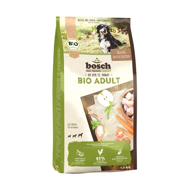 bosch Hundetrockenfutter bosch BIO Adult Hühnchen + Apfel 1 kg