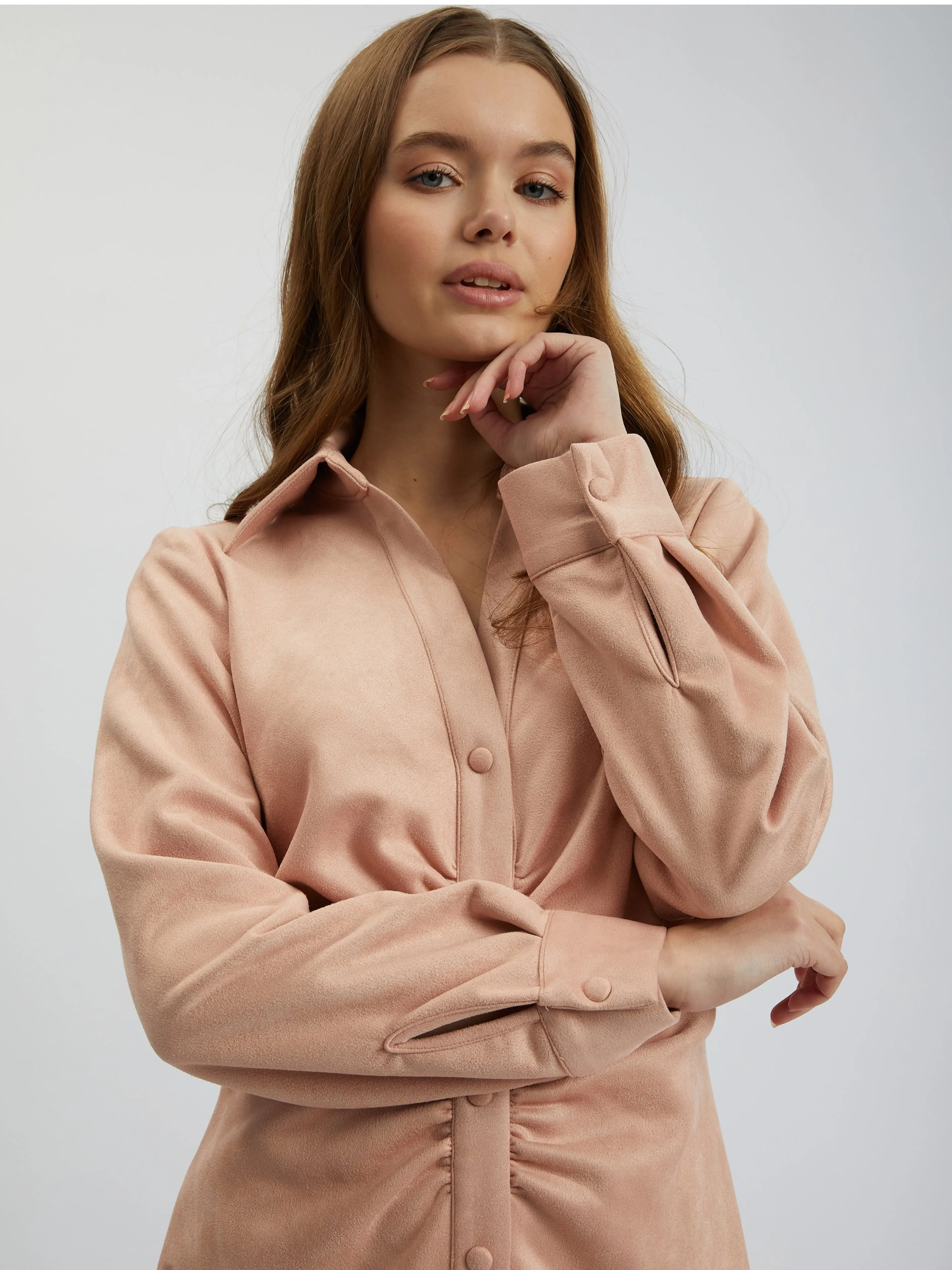 Hellrosa Damen Etuikleid Wildleder ORSAY