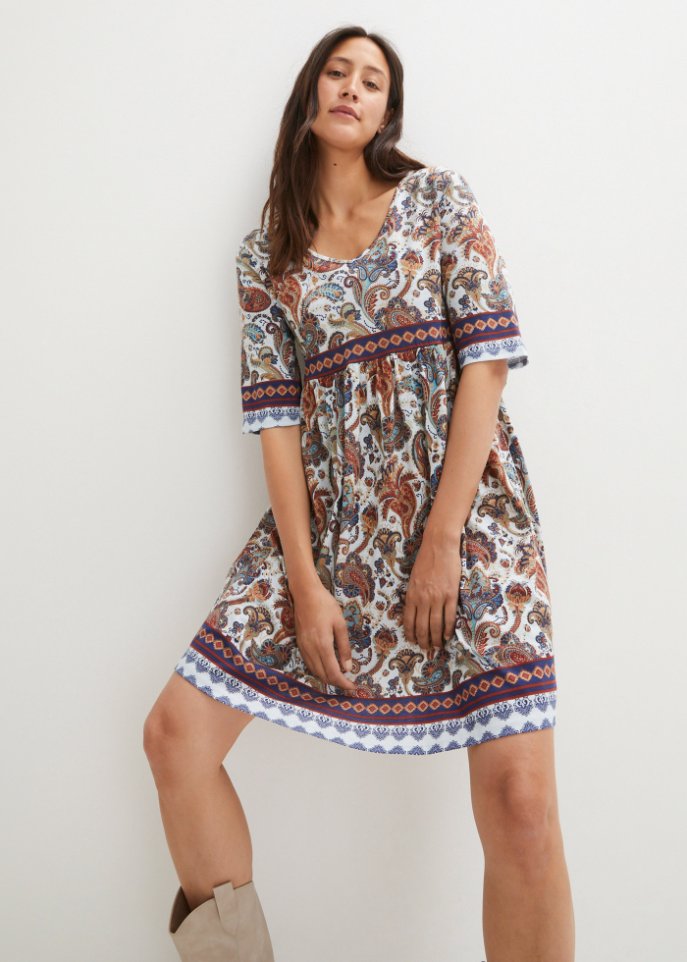 Kurzes Jerseykleid, bedruckt