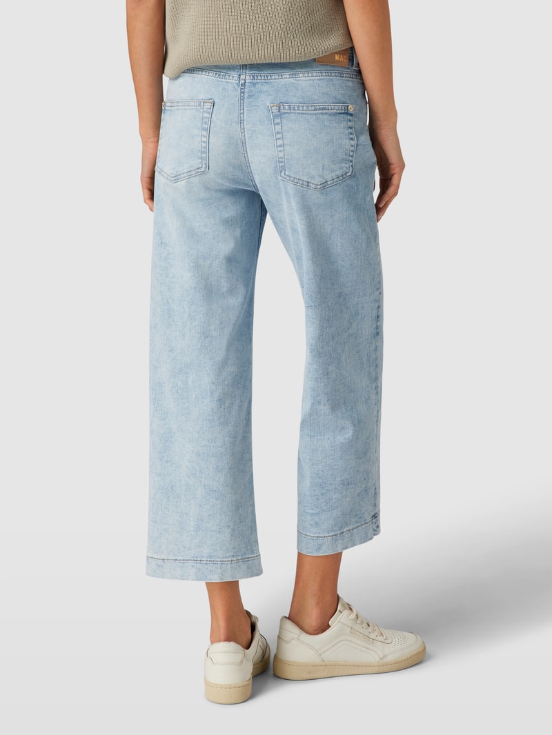 Straight Fit Jeans mit 5-Pocket-Design Modell 'Rich Culotte' in hellblau