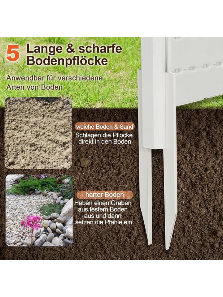 COSTWAY Gartenzaun 2-teilig in Weiß günstig kaufen onesize