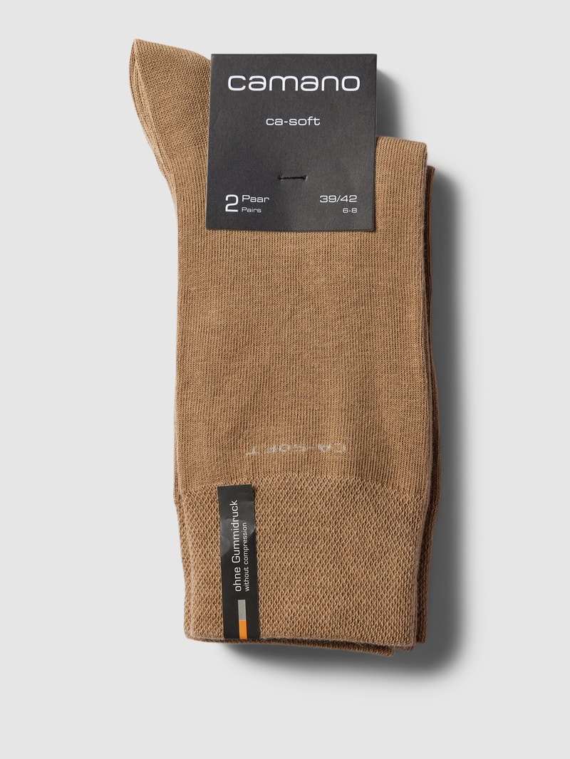 Socken mit Label-Print in camel