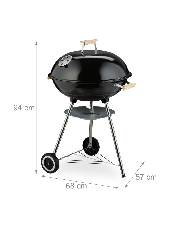 relaxdays Kugelgrill in Schwarz - Ø 54 cm günstig kaufen onesize