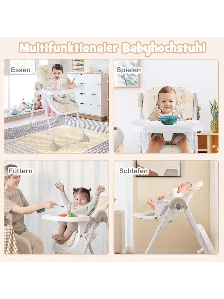 COSTWAY 6 in 1 Hochstuhl 6-36 Monate in Beige günstig kaufen onesize