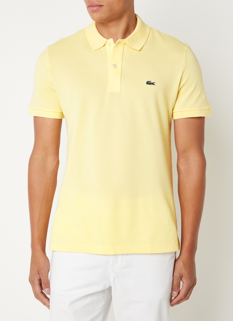 Polo Lacoste slim fit em algodão piqué
