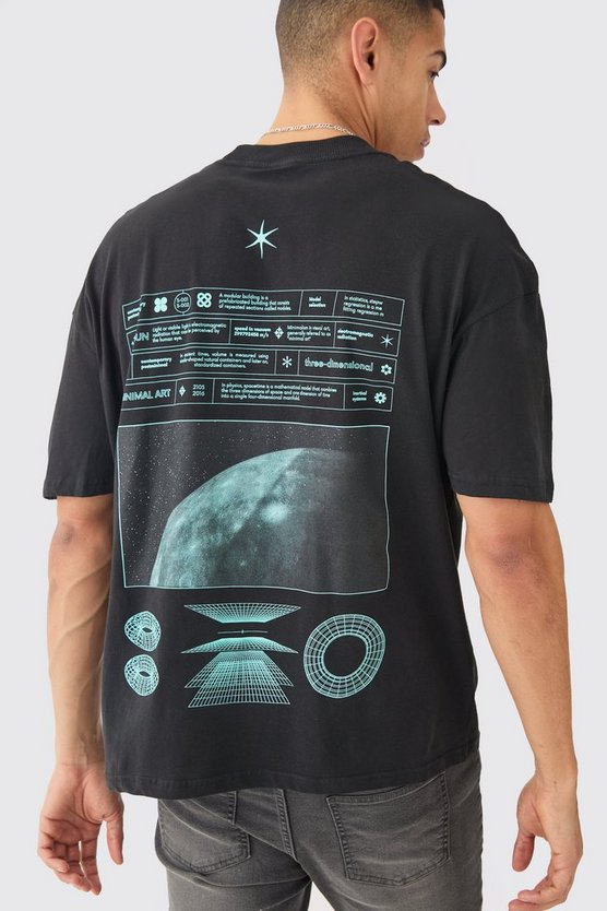 Oversize T-Shirt mit Space-Print