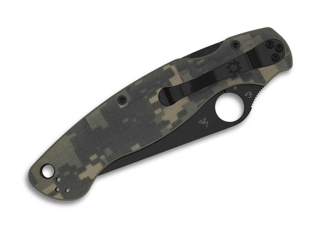 Military 2 G10 Digital Camo Black Blade PlainEdge